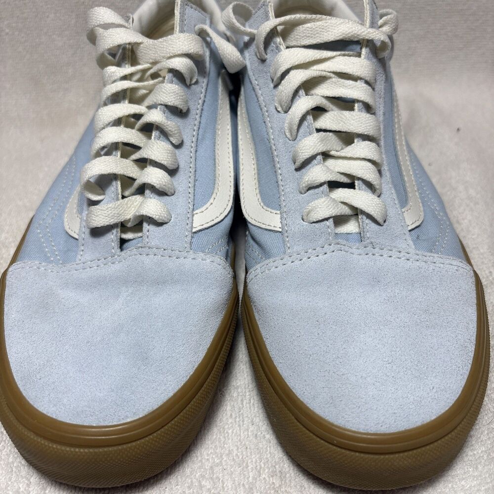 Vans Old Skool 507452 Light Blue Suede Canvas Gum Shoes Mens 10.5 Womens 12